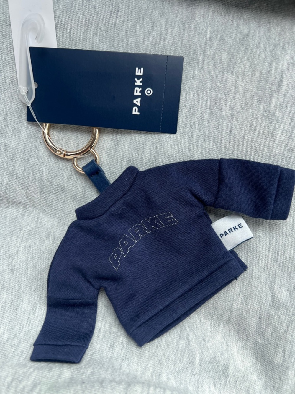 Parke Navy Mini Sweatshirt Keychain